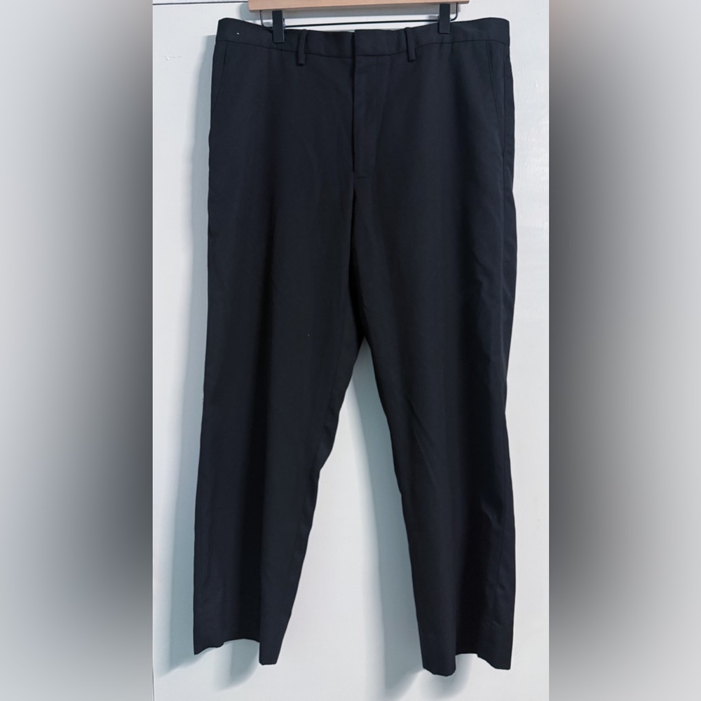 Merona Black Dress Pants 38x30 Men Flat Front Work Slacks